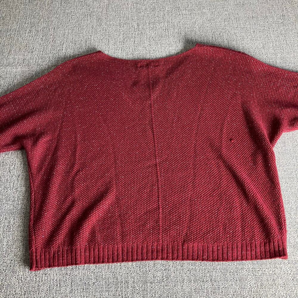 CHERISHH Women's Coral Sparkle Sweater Top ~ Crop Made in Italy ~ EUC